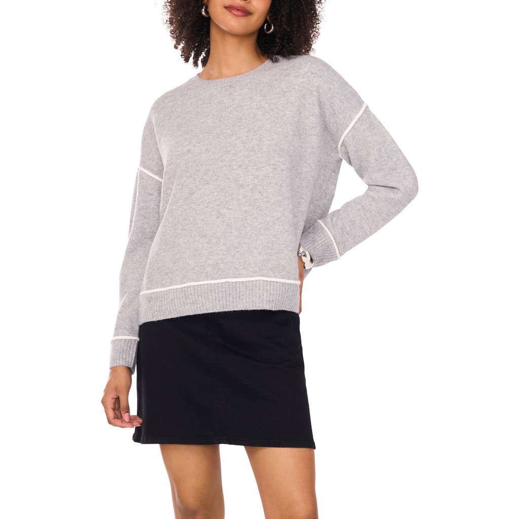 Vince Camuto Contrast Sweater In Gray