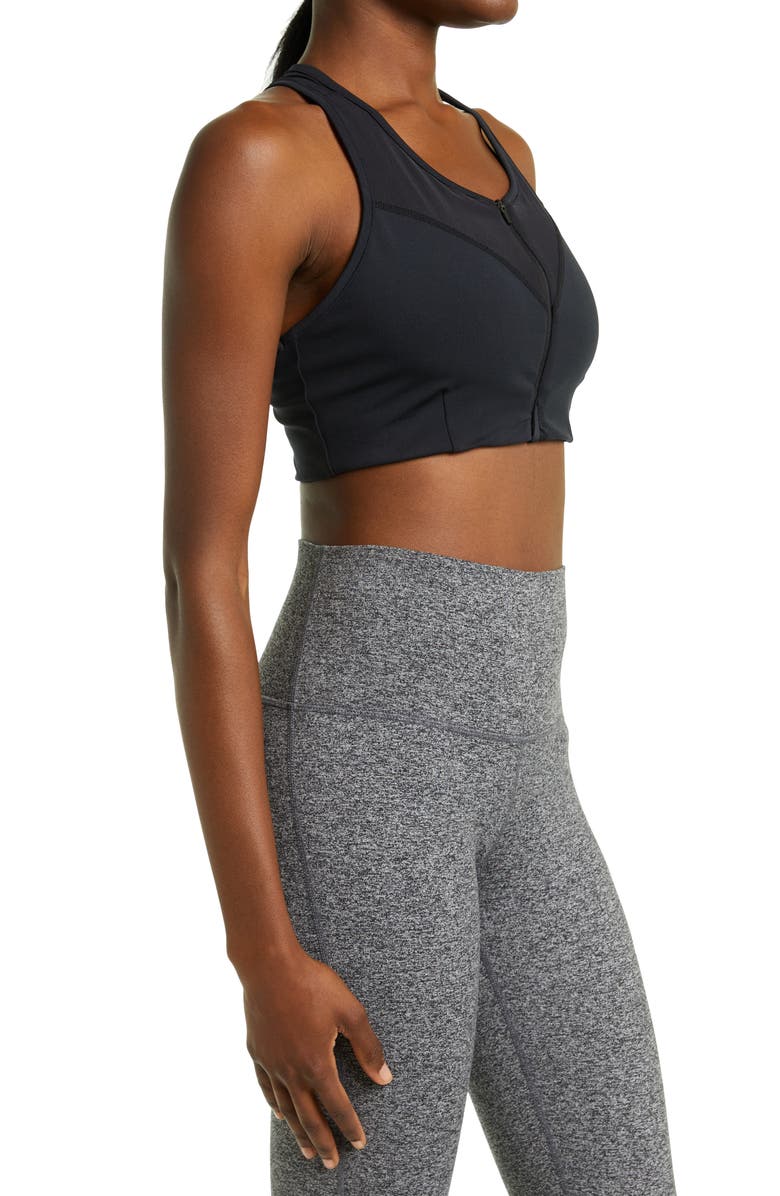 Zella Studio Lite Zip Front Sporta Bra, Alternate, color,