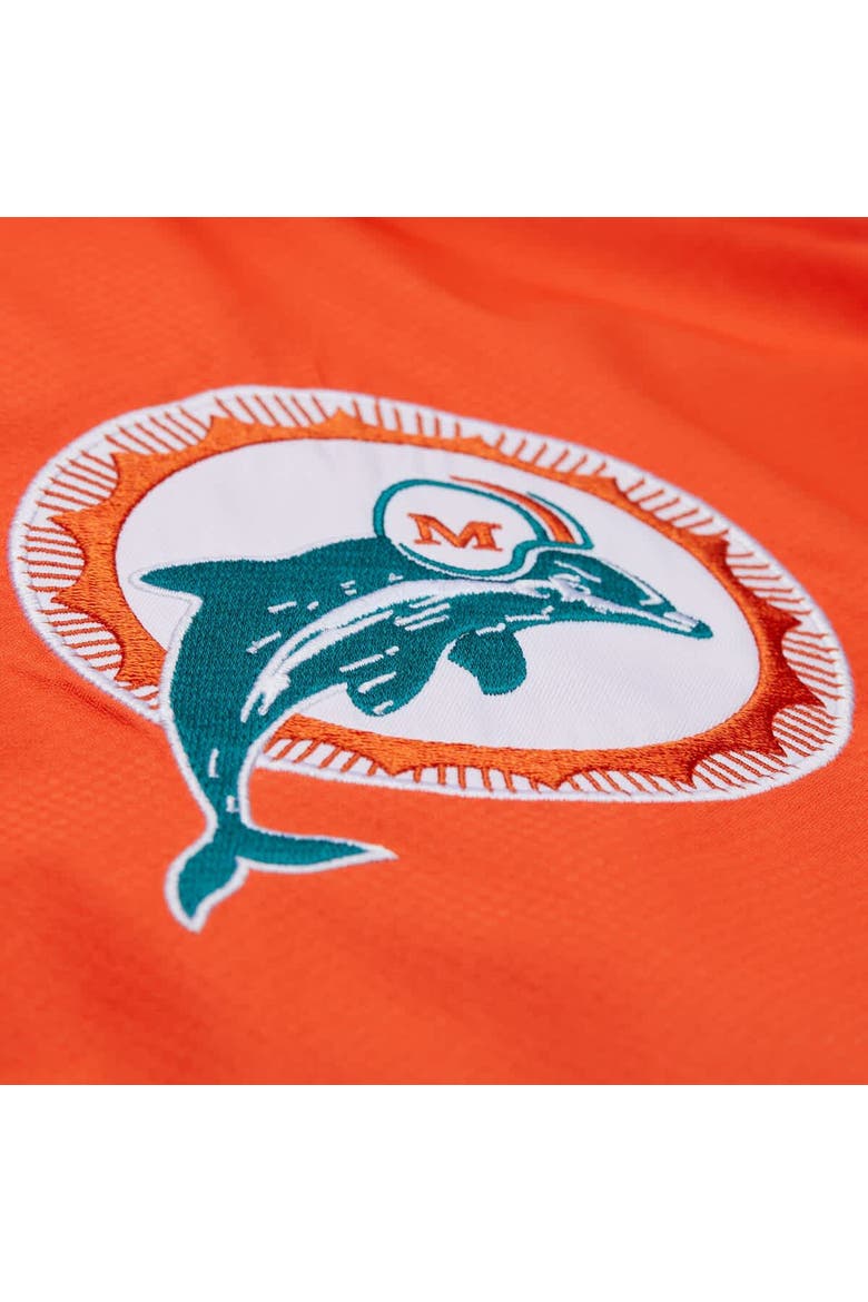 Men's Mitchell & Ness Orange/Aqua Miami Dolphins Tie Breaker Vintage Logo Lightweight Anorak Half-Zip Windbreaker, Alternate, color, Orange