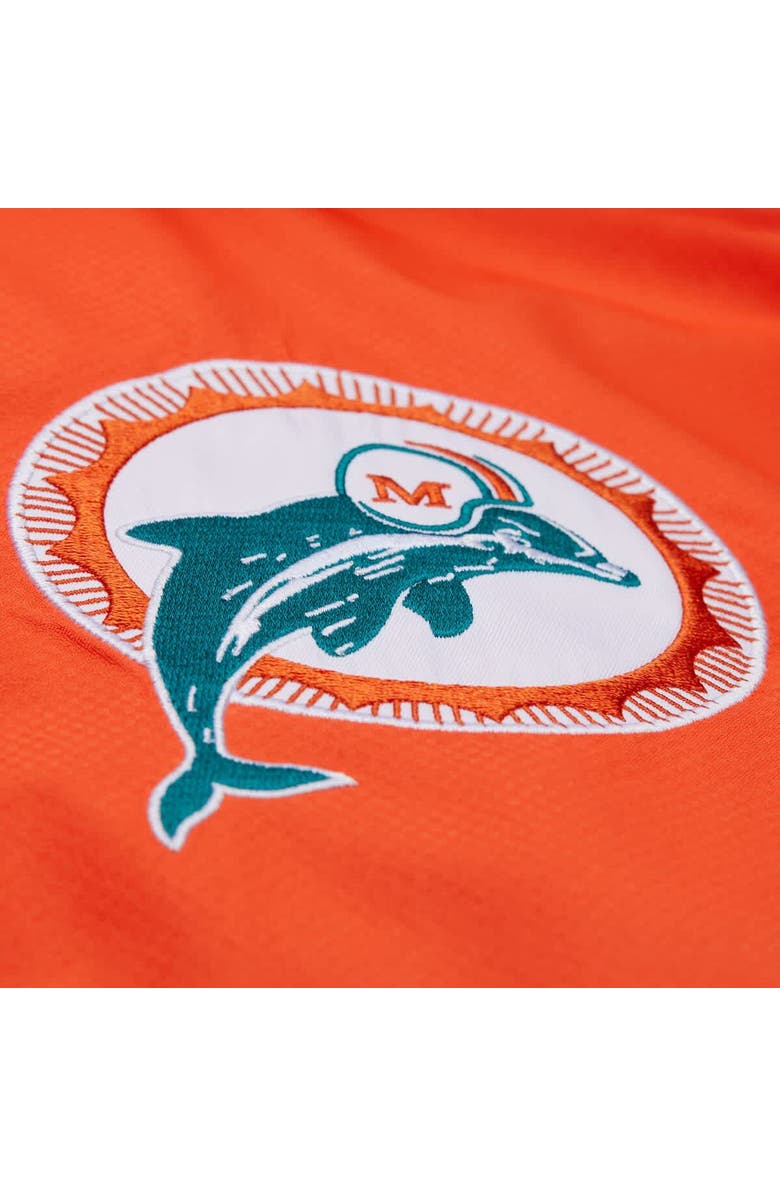 Mitchell & Ness Men's Mitchell & Ness Orange/Aqua Miami Dolphins Tie Breaker Vintage Logo Lightweight Anorak Half-Zip Windbreaker, Alternate, color, Orange