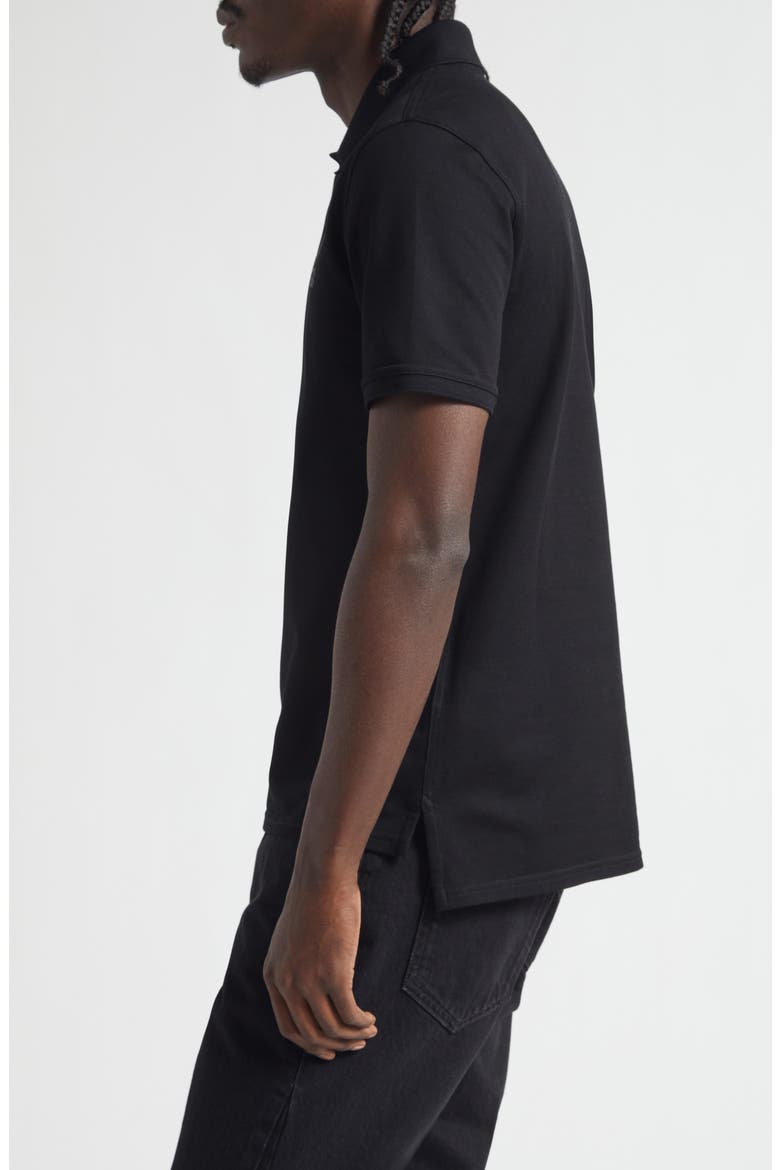 Regular Fit Logo Patch Cotton Piqué Polo, Alternate, color, BLACK