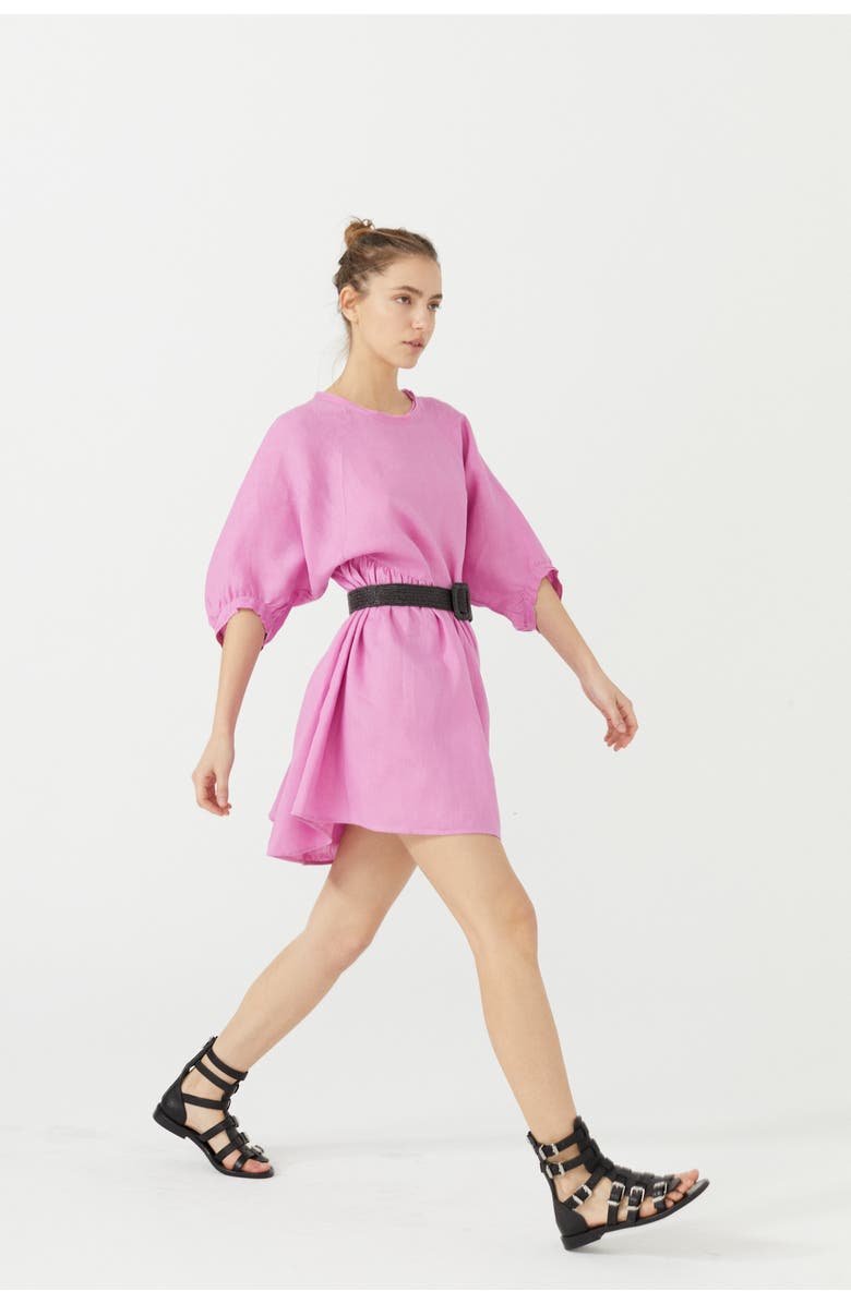 LANHTROPY Alcala Linen Dress, Alternate, color, Petunia Pink