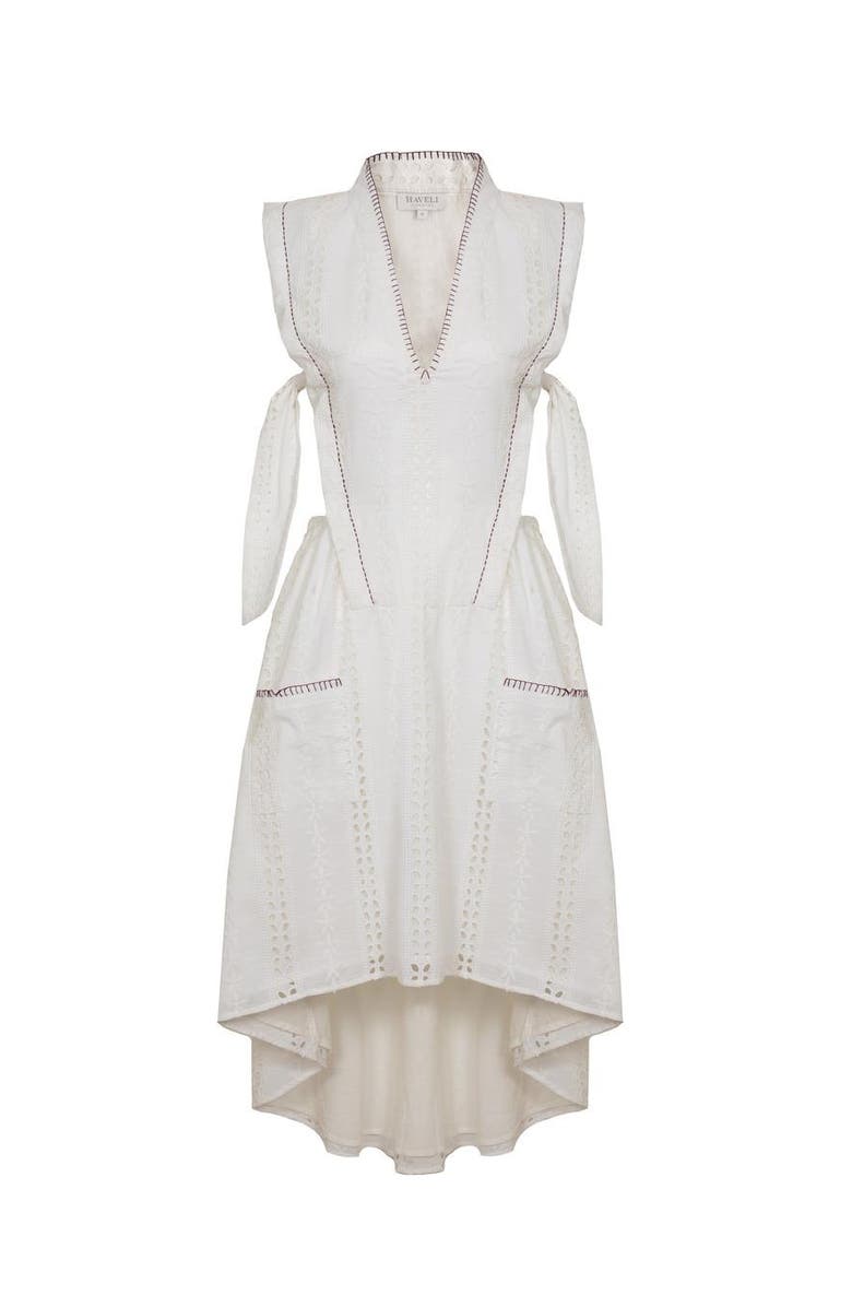 Haveli Seya Schiffli Dress, Alternate, color, White