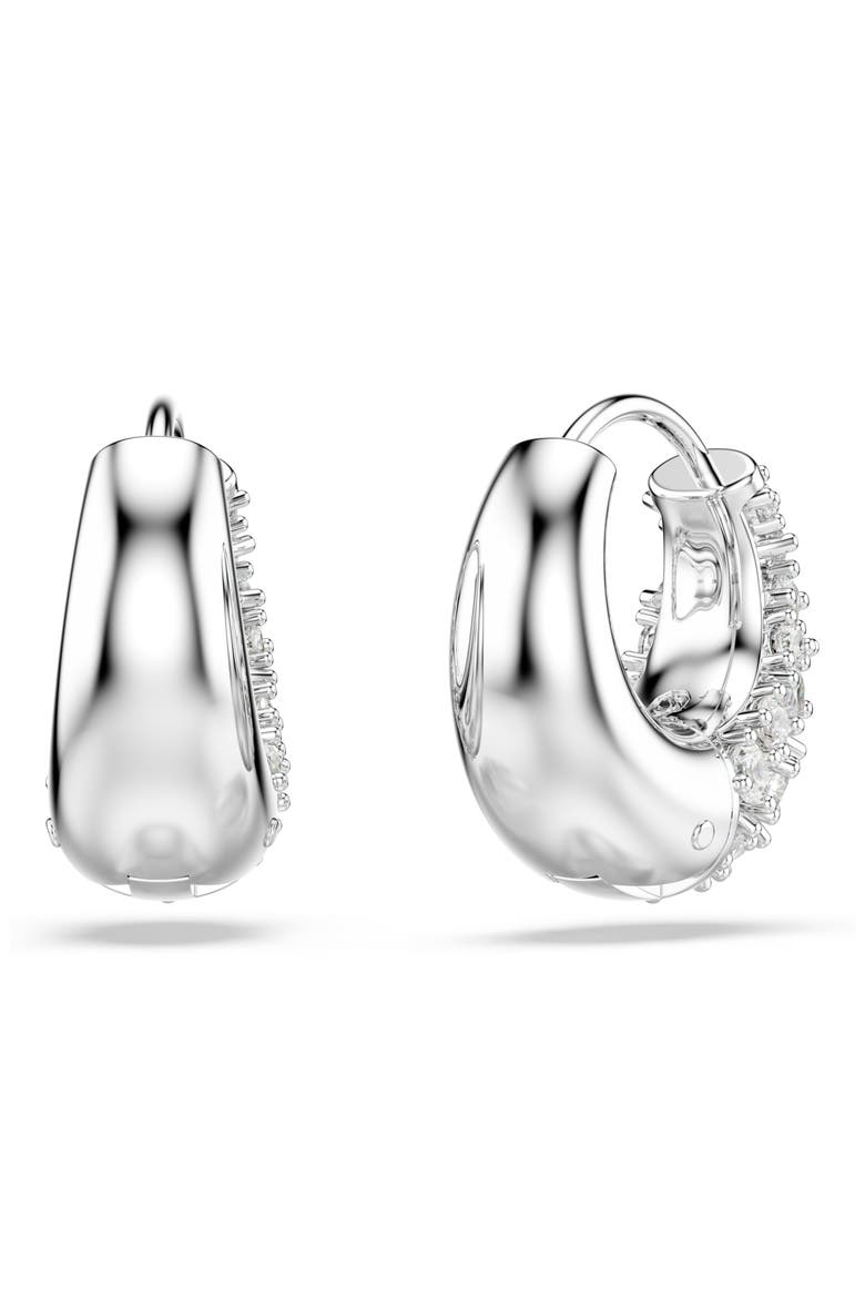 Sublima Crystal Huggie Hoop Earrings, Alternate, color, RHODIUM/ WHITE