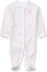 Ralph Lauren Floral Print Cotton Footie