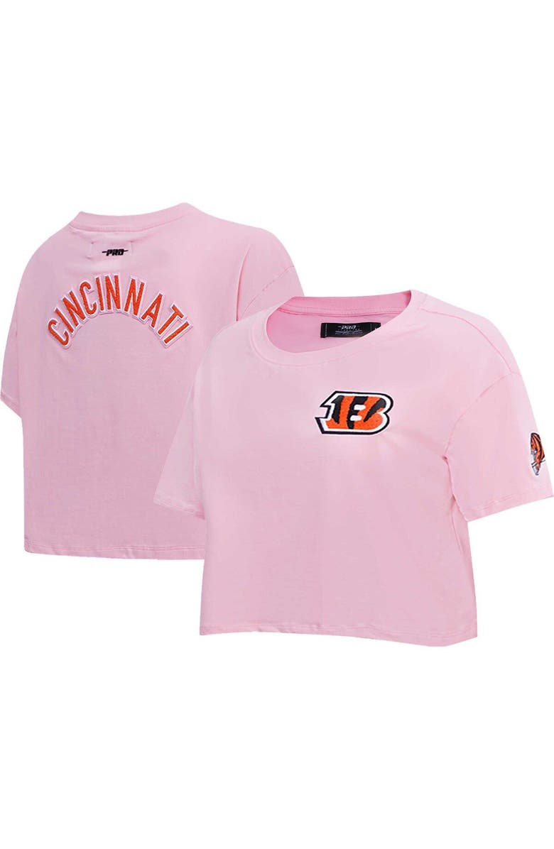 PRO STANDARD Women's Pro Standard Pink Cincinnati Bengals Cropped Boxy T-Shirt, Alternate, color, Pink