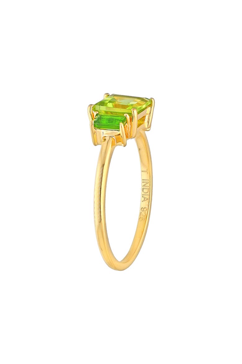 Square & Baguette Peridot Ring, Alternate, color, GREEN
