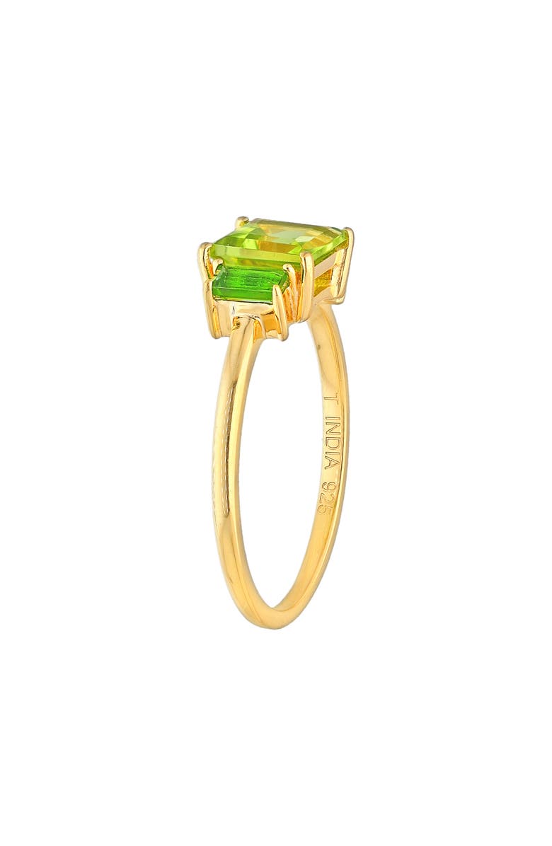 YS GEMS Square & Baguette Peridot Ring, Alternate, color, Green