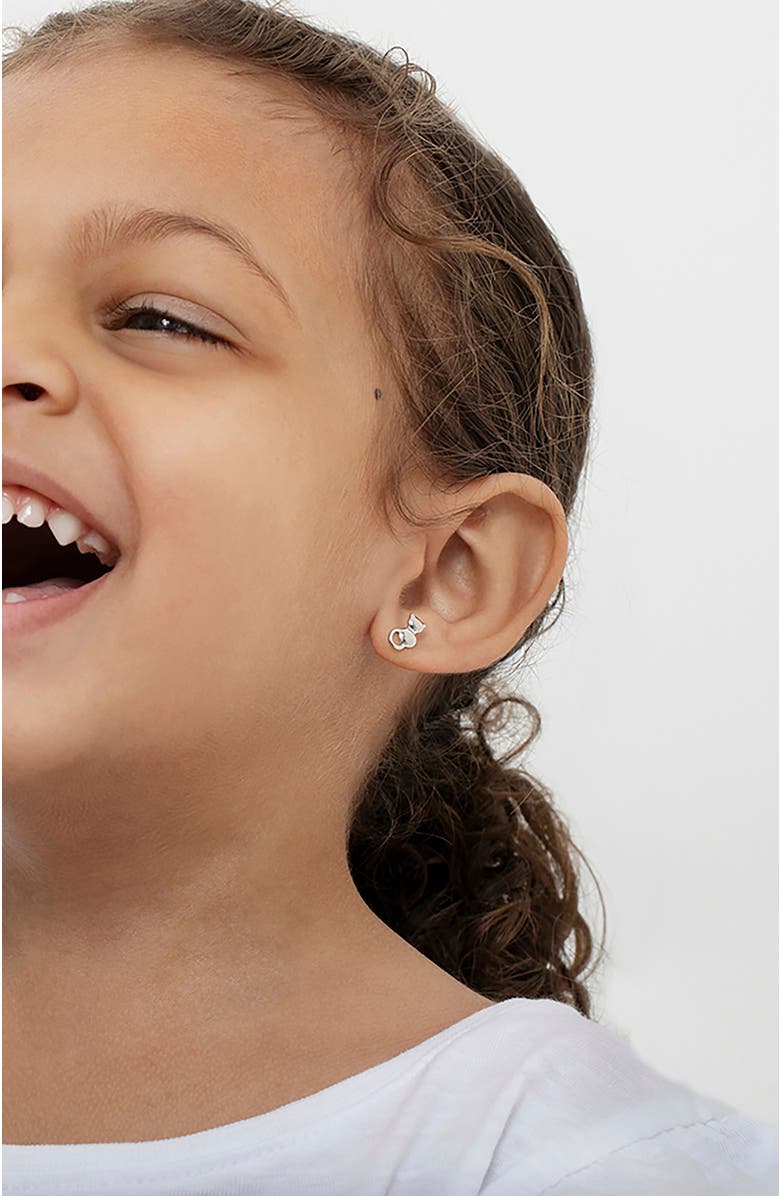 In Season Jewelry Kitty Cat Earrings, Alternate, color, Silver