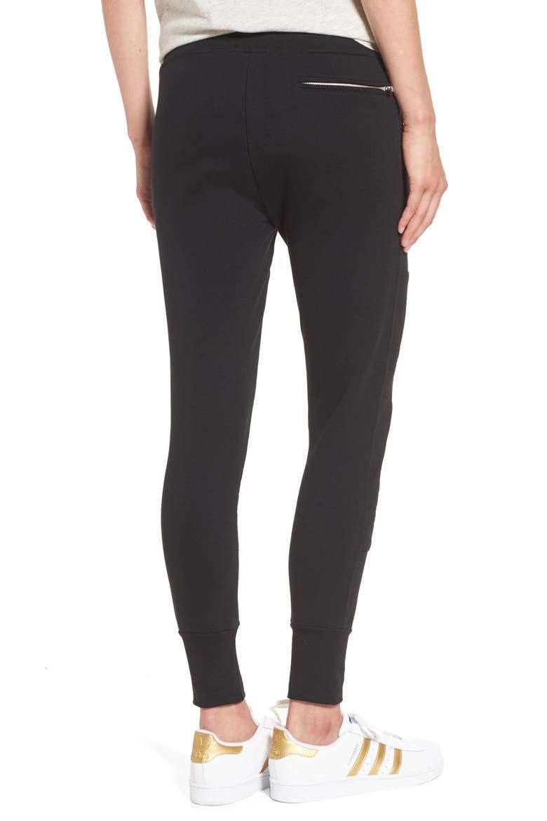 'Lux' Skinny Cotton Jogger Pants, Alternate, color, BLACK