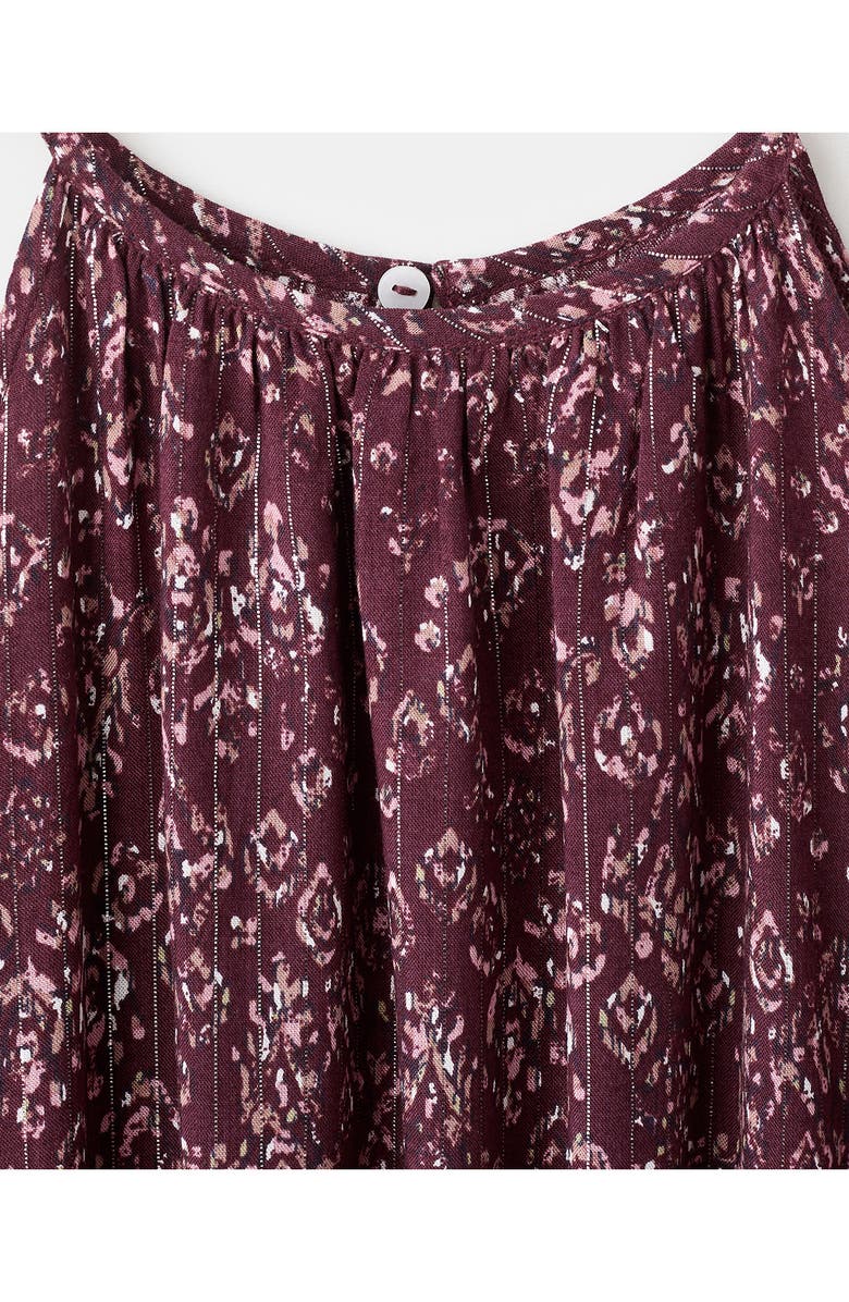 MANGO TEEN Metallic Cold Shoulder Long Sleeve Dress, Alternate, color, Maroon