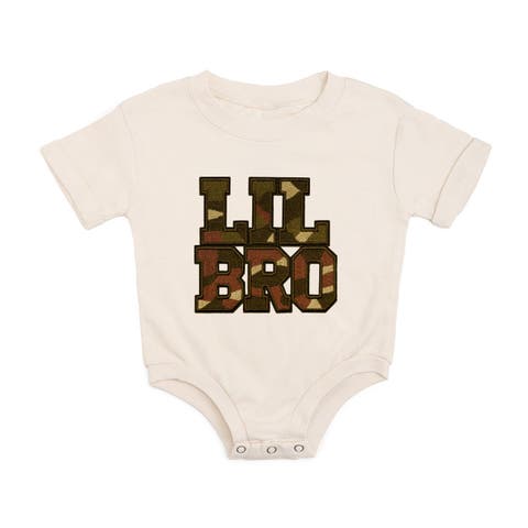 Lil Bro Camo Patch Short Sleeve Romper (Baby)