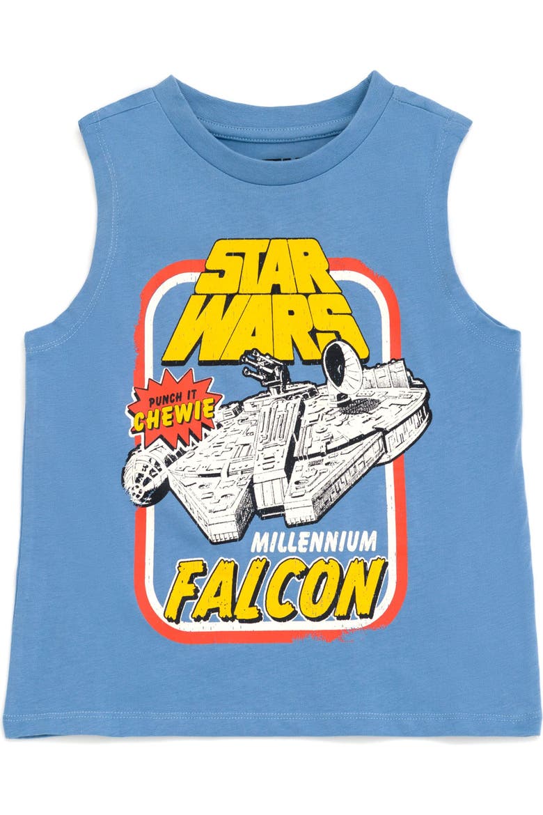 Millennium Falcon Sleeveless 2-Piece Tank Top and Shorts Set, Alternate, color, Bright Blue and Grey
