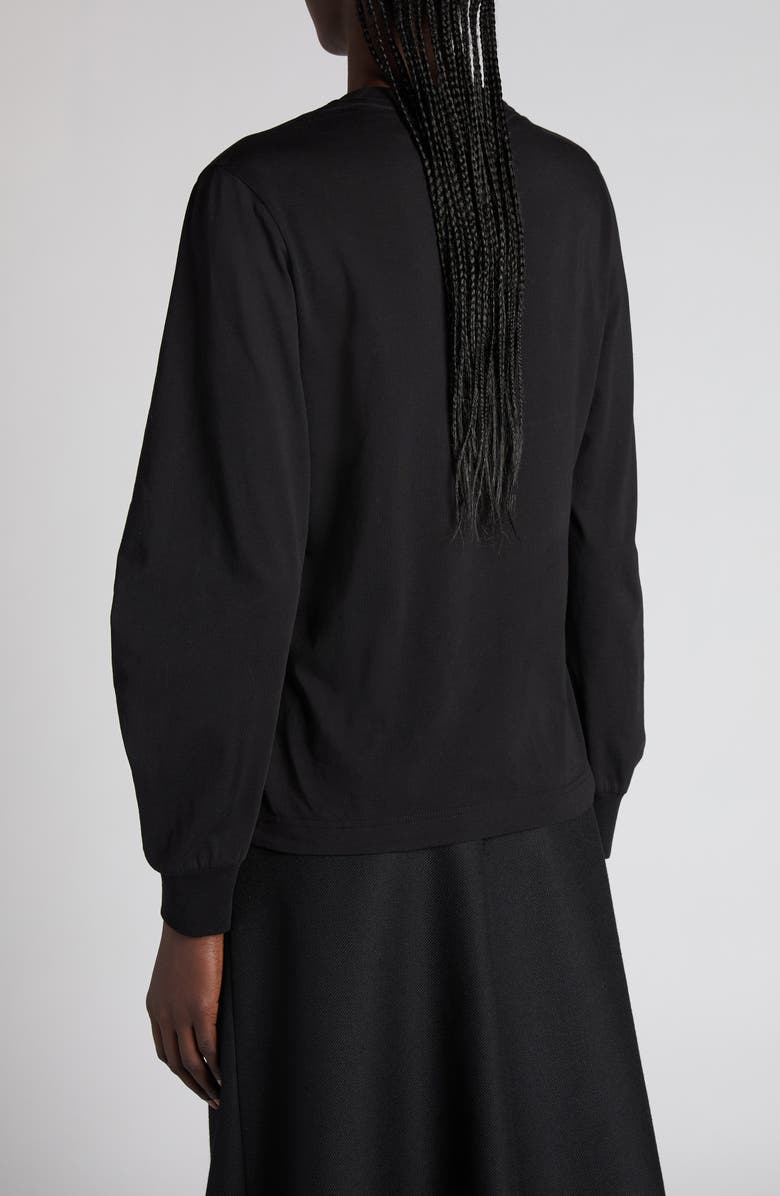 Moncler Pleated Long Sleeve T-Shirt, Alternate, color, Black