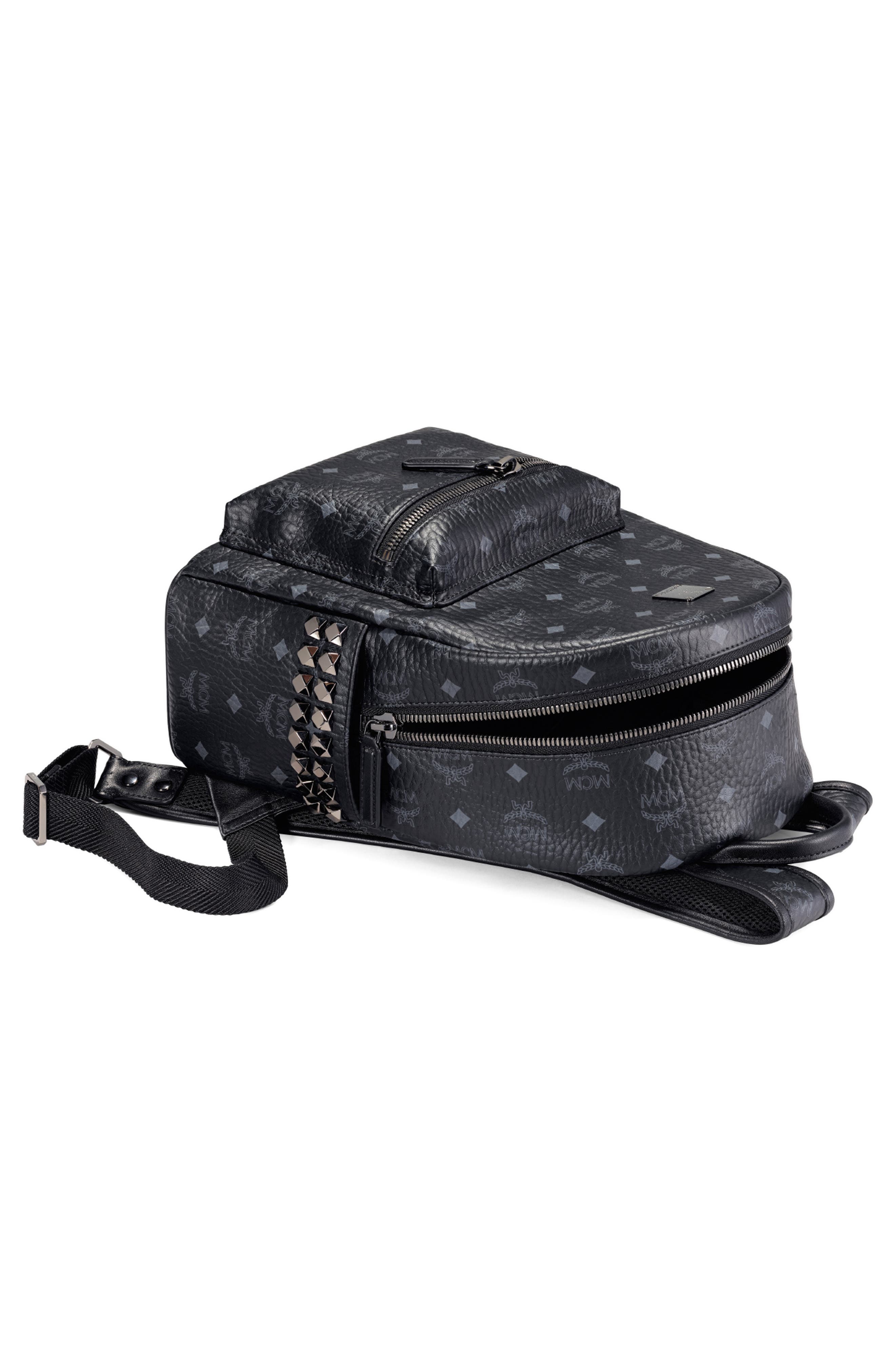 MCM Small Stark Viestos Coated Canvas Backpack, Alternate, color, 