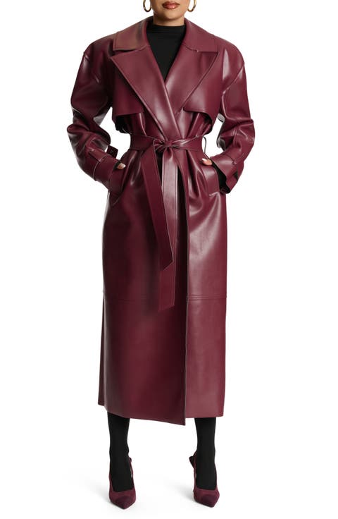 ジャケット・アウター maxi long real leather coat Leather