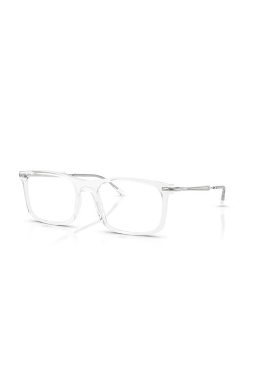 Ray Ban Ray-ban 56mm Rectangle Optical Glasses In Metallic