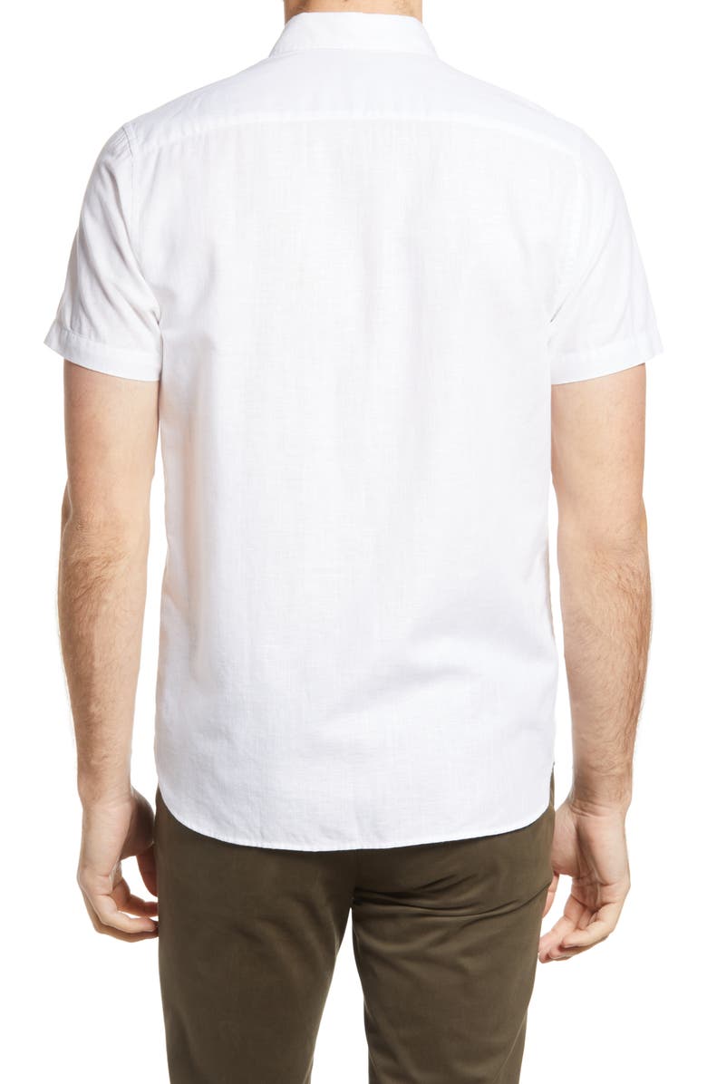 Ted Baker London Civiche Linen & Cotton Button-Up Shirt, Alternate, color,