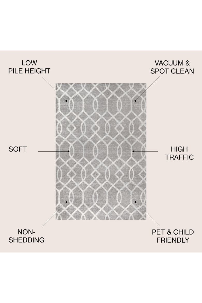 Asilah Ogee Fretwork Area Rug, Alternate, color, Dark Gray/Cream