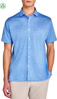 CONSTRUCT Regular Fit Chambray Recycled Performance Golf Button-Down Shirt