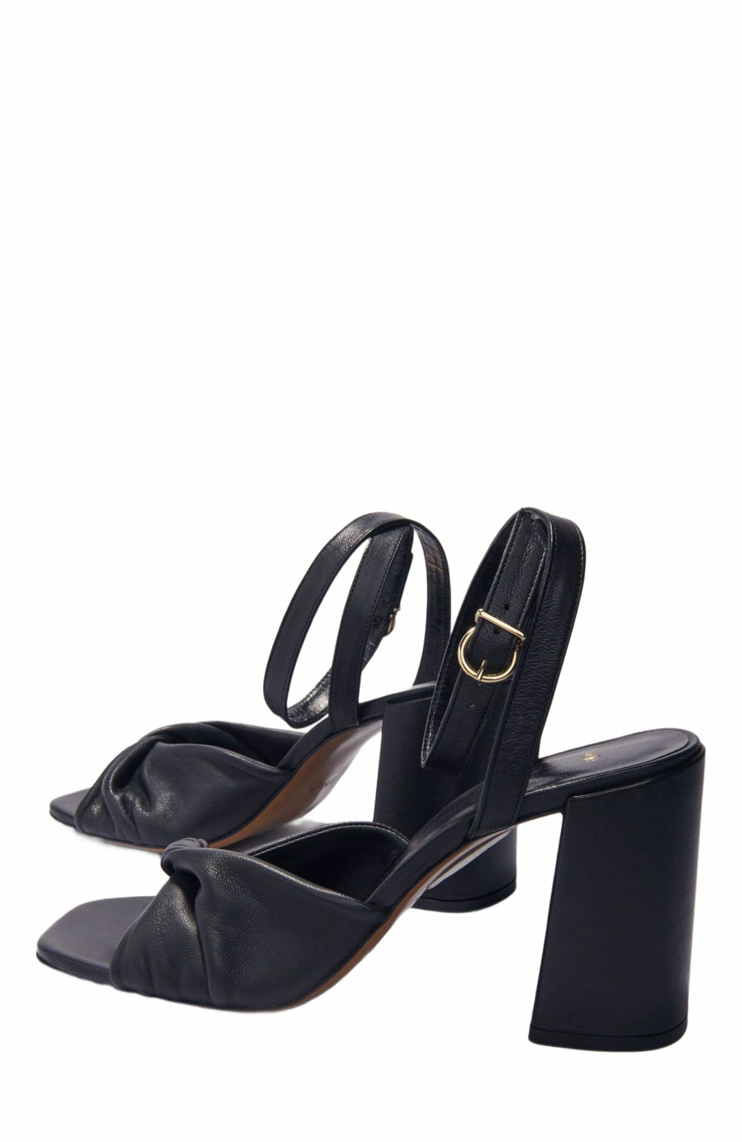 maje Plain leather sandals with heels, Alternate, color, 