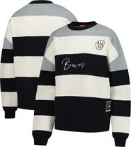 Mitchell & Ness Women's Mitchell & Ness  Gray/Black Milwaukee Brewers Cooperstown Collection Blocked Fleece Pullover Sweatshirt