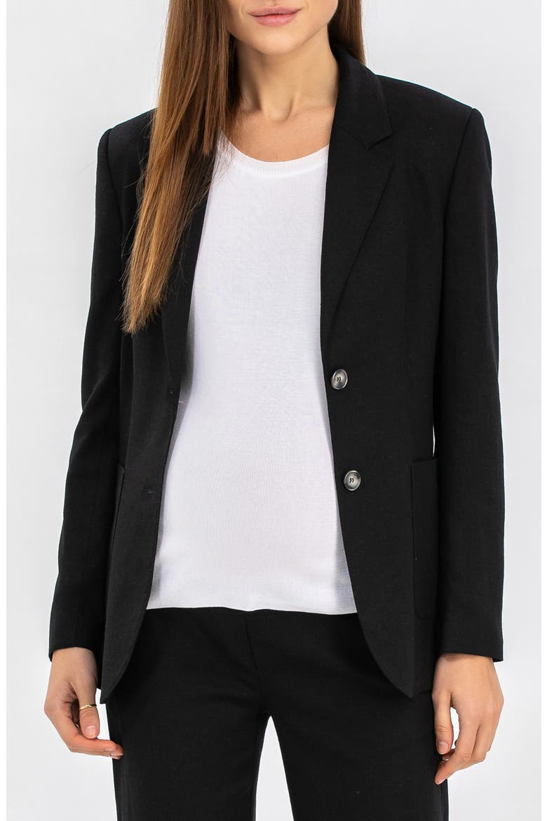 Eliana Two-Button Maternity Blazer, Alternate, color, BLACK