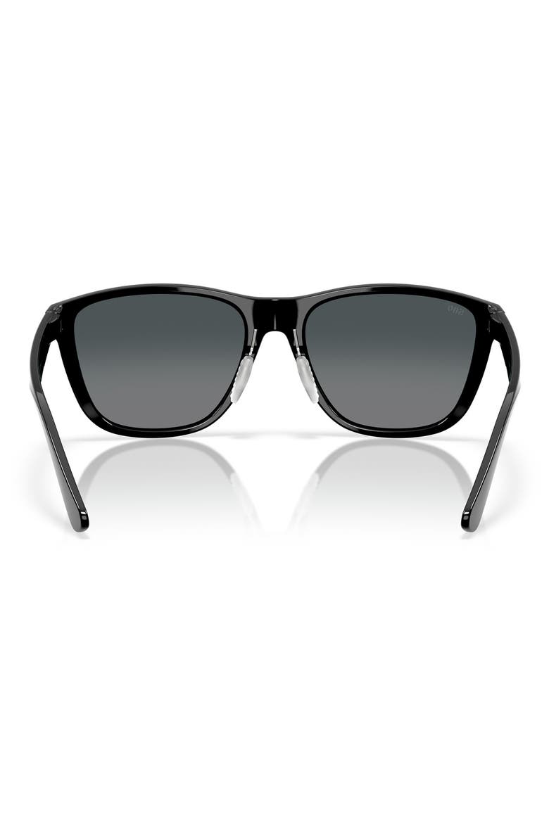 57mm Polarized Rectangular Sunglasses, Alternate, color, BLACK/ GRAY GRADIENT 580G