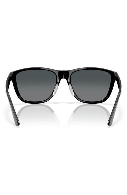Costa Del Mar 57mm Polarized Rectangular Sunglasses In Black/gray Gradient 580g