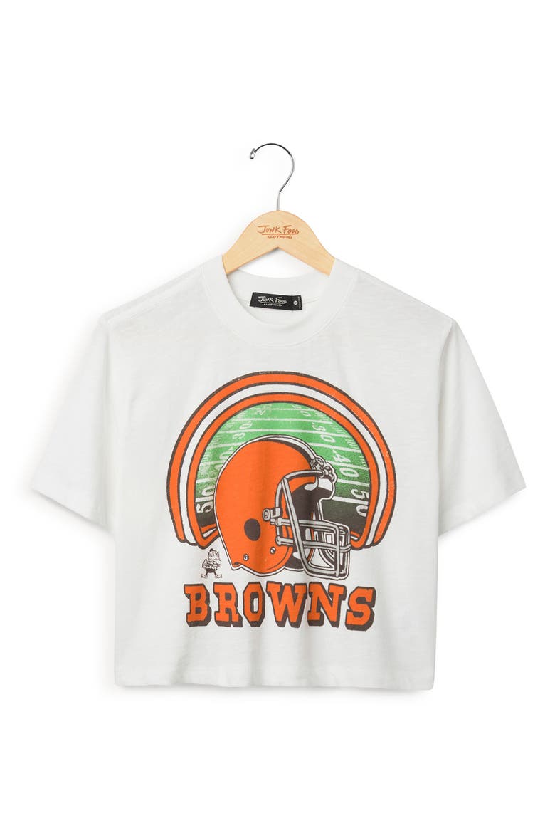 Cleveland Browns Graphic Cropped T-Shirt, Main, color, VINTAGE WHITE