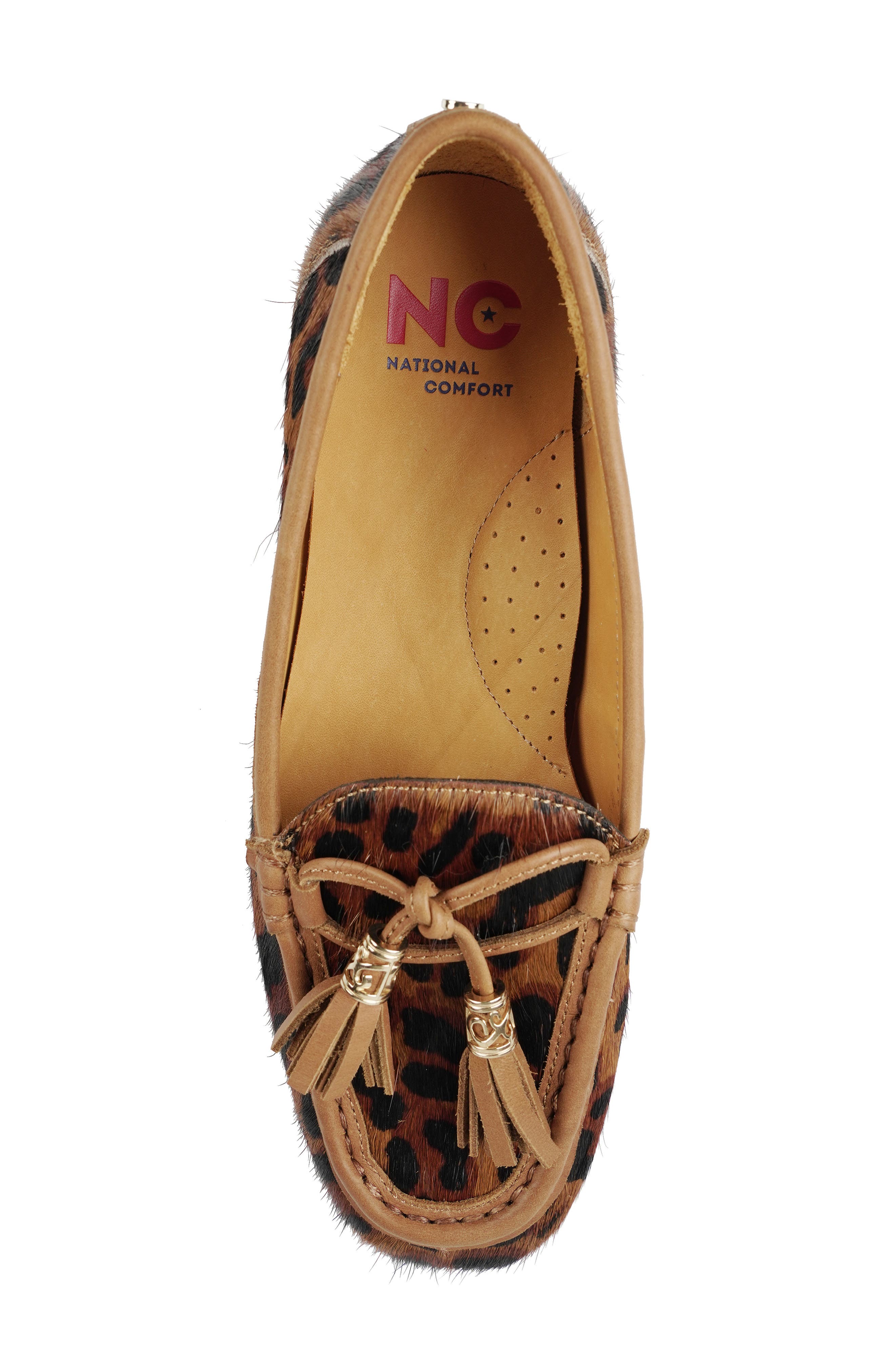 National Comfort Shell Suede Loafer, Alternate, color, Leopard Calf Hair