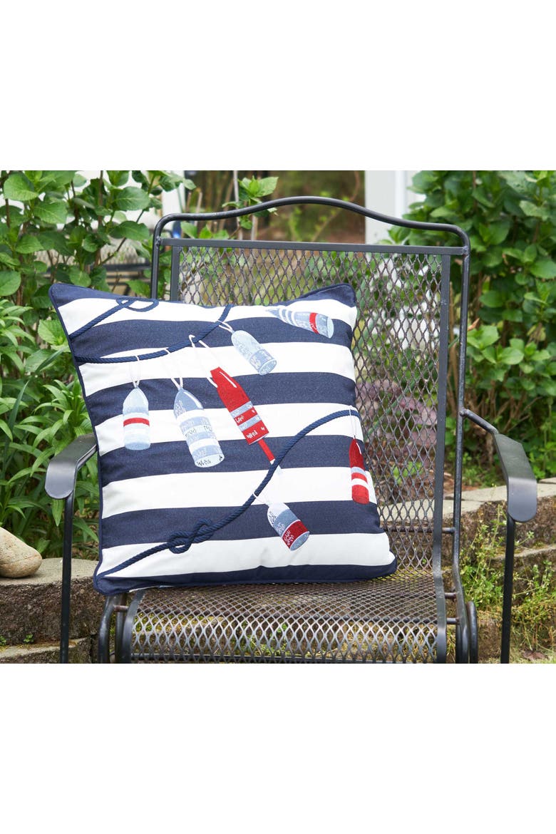 Buoys and Rope Pillow, Alternate, color, Blue