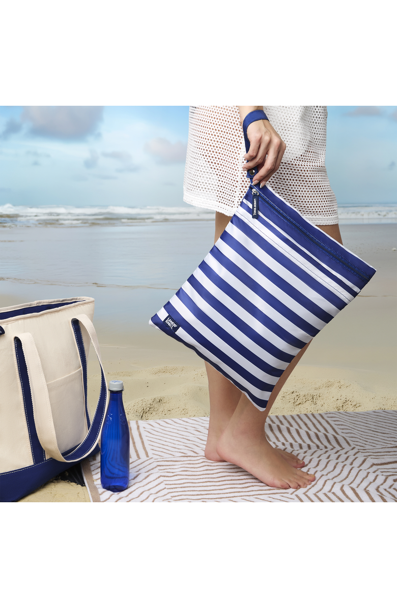 Lands' End Wet Bags for Travel 2-Piece Set, Polyester Canvas Wet Dry Bag for Swimsuits, Wet Clothes, and More, Alternate, color, Navy