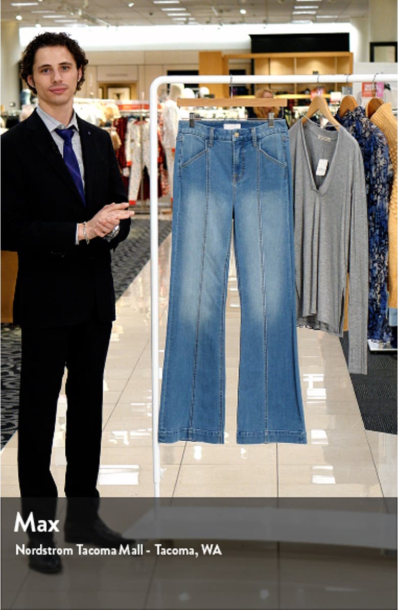 Pintuck High Waist Wide Leg Trouser Jeans, sales video thumbnail