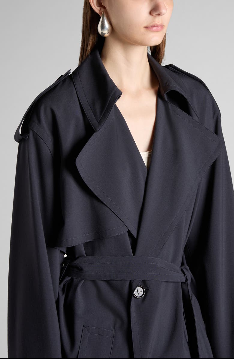 Bottega Veneta Wool Gabardine Trench Coat, Alternate, color, 