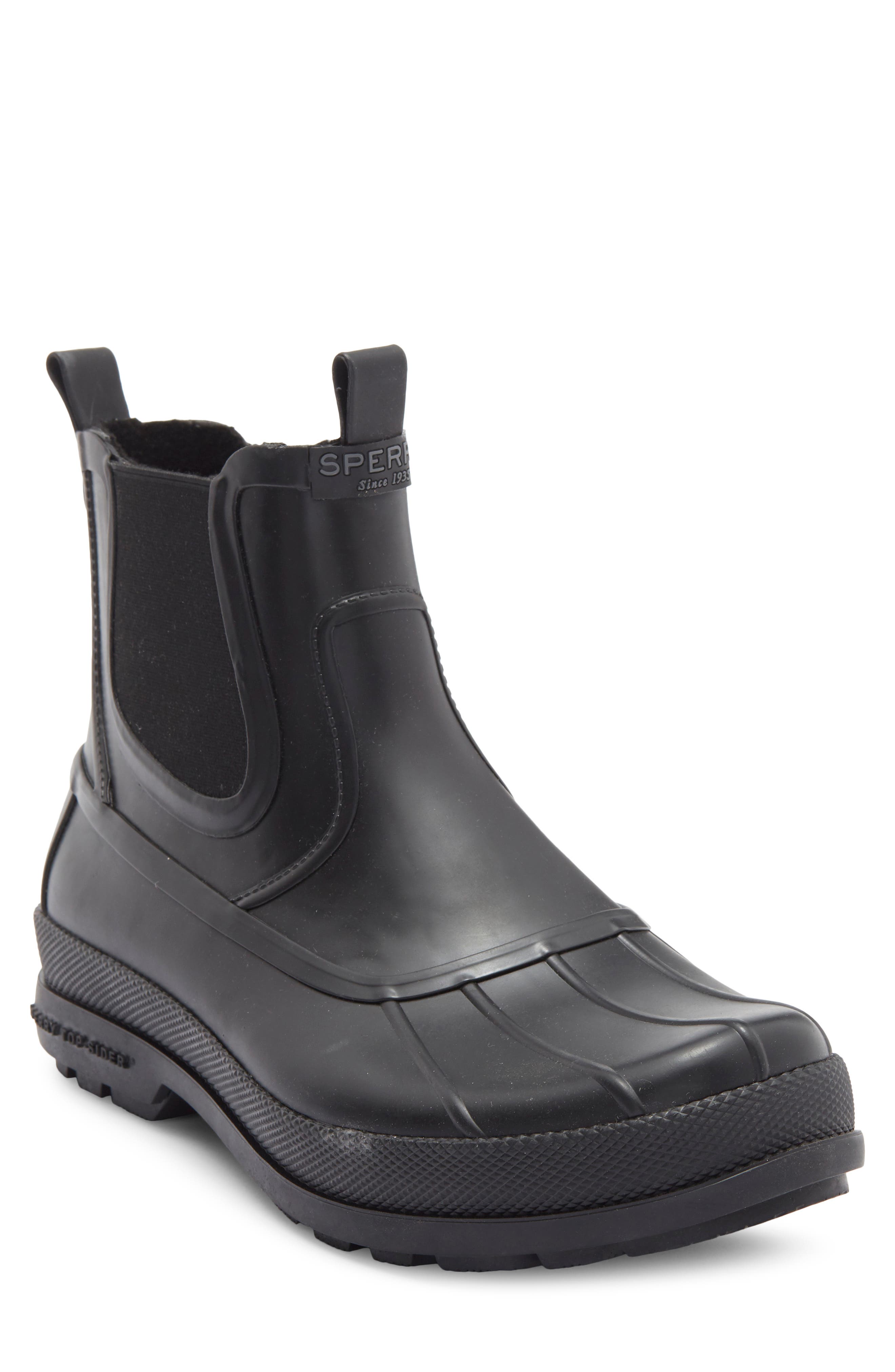 Sperry Clifton Waterproof Chelsea Duck Boot, Main, color, Black