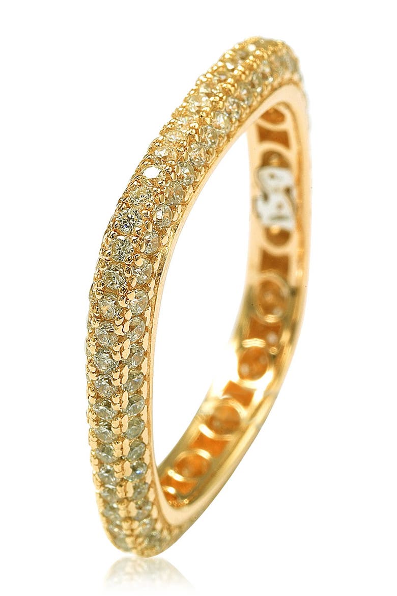 14K Yellow Gold Plated Sterling Silver Square Stackable Eternity Band, Alternate, color, YELLOW