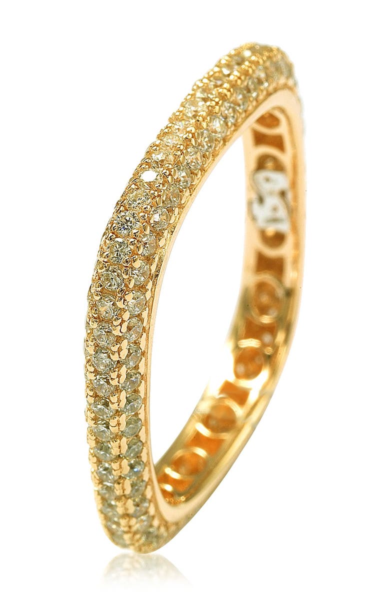 SUZY LEVIAN 14K Yellow Gold Plated Sterling Silver Square Stackable Eternity Band, Alternate, color, Gold