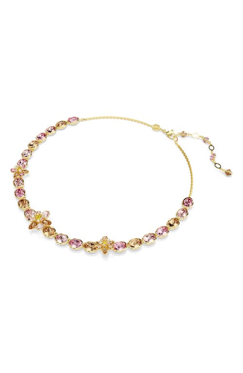 Swarovski Idyllia Crystal Flower Bracelet In Burgundy