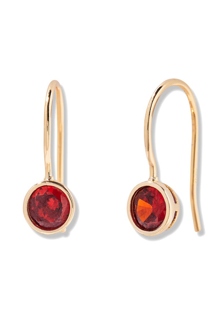 Mia Birthstone Drop Earrings, Main, color, GOLD JANUARY