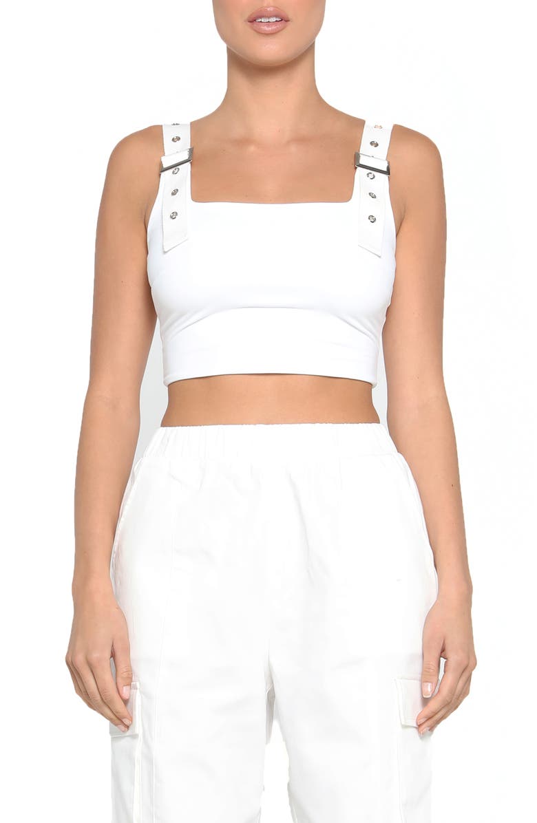 Tiger Mist Kailey Utility Strap Crop Top, Main, color,