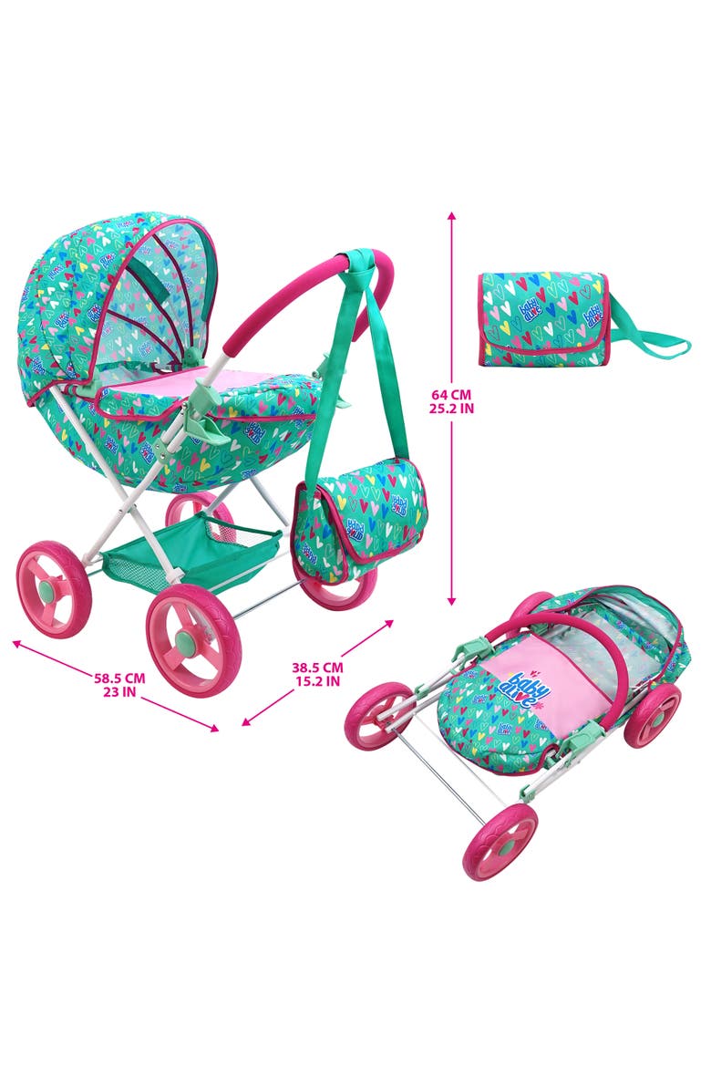 Deluxe Classic Doll Pram, Alternate, color, Multicolored