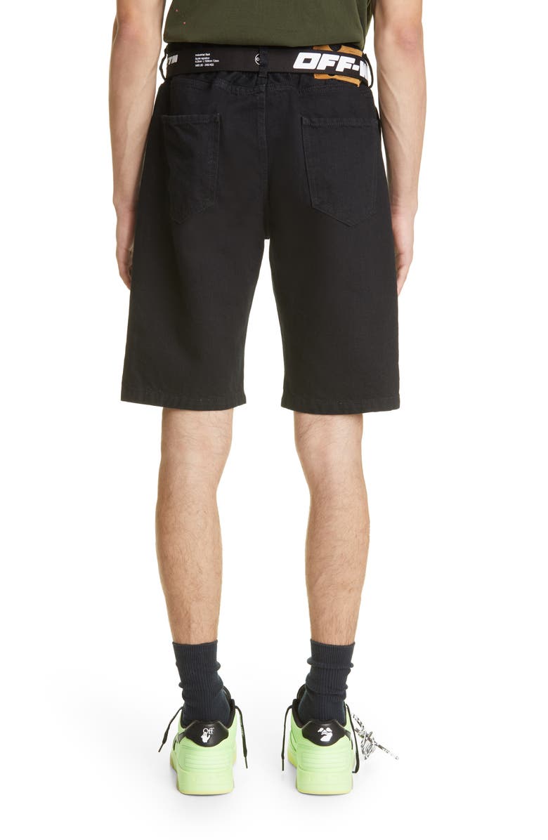 Off-White Logo Slim Slouch Shorts, Alternate, color, 