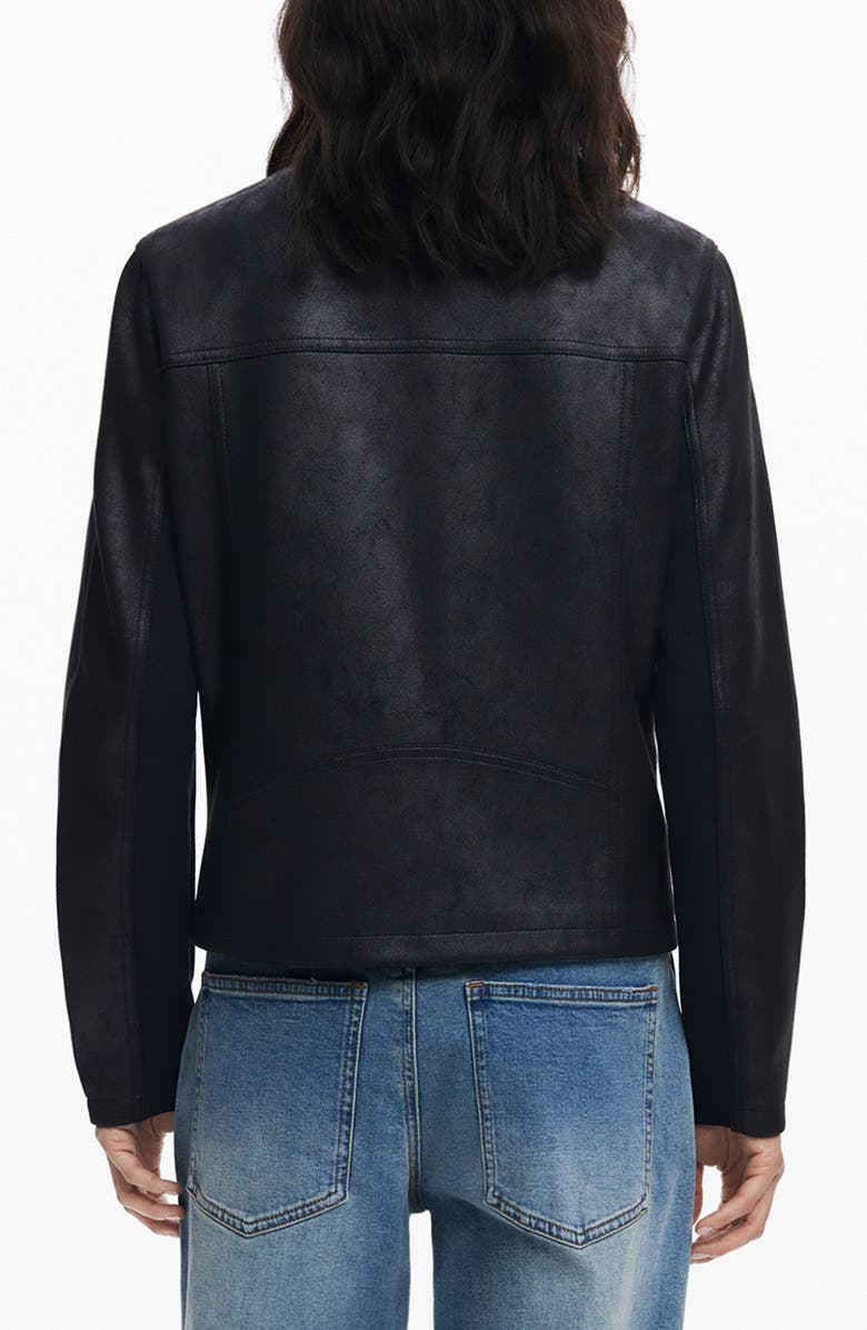 Desigual Faux Leather Jacket, Alternate, color, Black