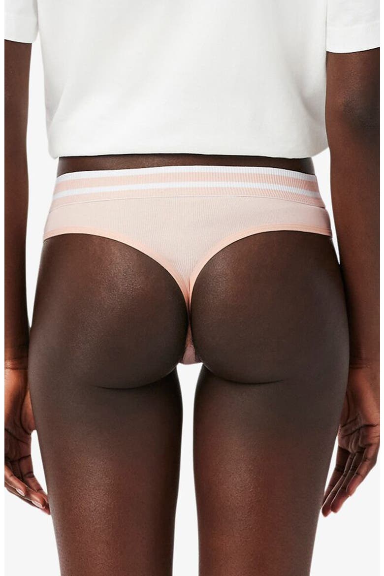 Cotton Blend Rib Thong, Alternate, color, S65 - BISTRE