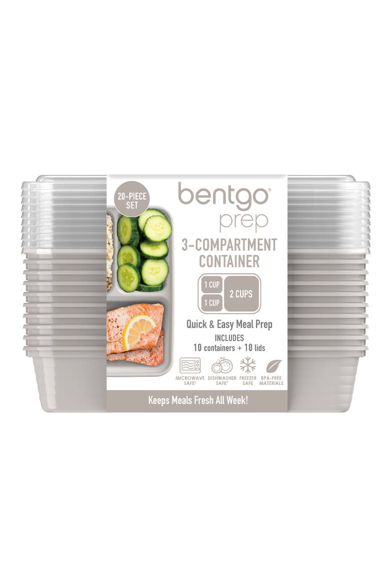 10-Pack Meal Prep Container Set, Alternate, color, STONE GRAY