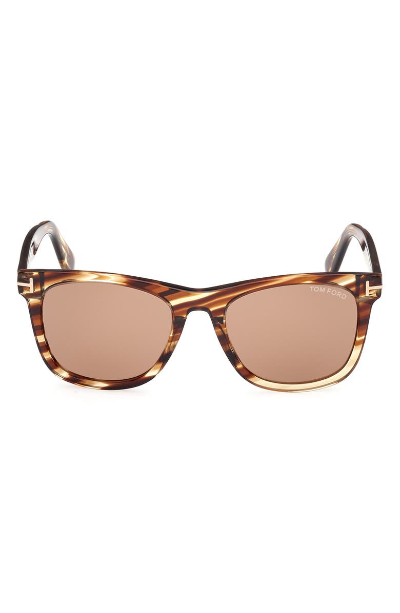 TOM FORD 52mm Square Sunglasses, Main, color, Colored Havana / Brown