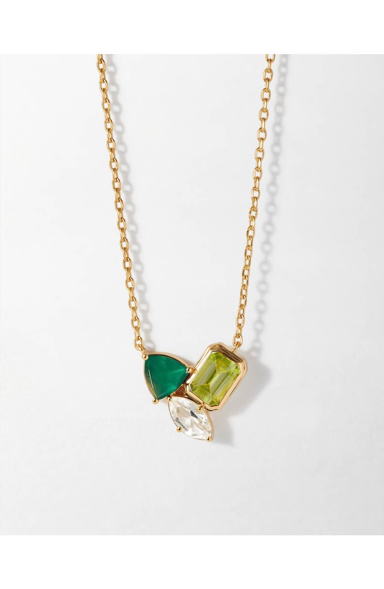 Edge of Ember Trinity Green Gemstone Necklace, Main, color, Green