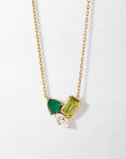 Edge of Ember Trinity Green Gemstone Necklace