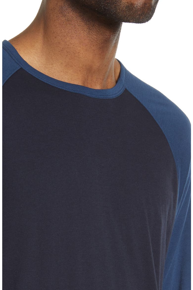 Regular Fit Double Layer Baseball Crewneck Shirt, Alternate, color, COASTAL/ COUNTRY BLUE